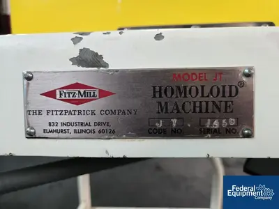 USED Fitzpatrick JT Homoloid Fitzpatrick Fitzmill, S/S, 5 HP