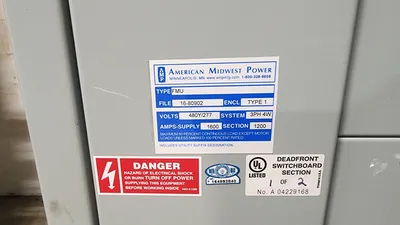 1600 AMP Fusible Main w Metering Switchgear 3PH 4 Wire Service Entrance
