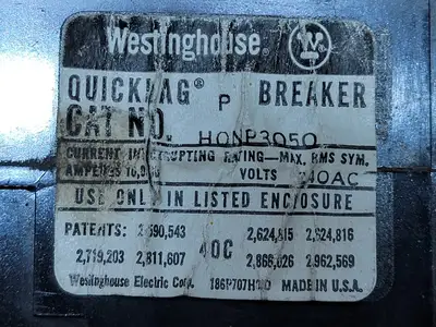 USED WESTINGHOUSE HQNP3050