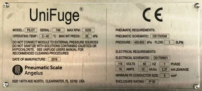 Carr Centritech UniFuge Pilot centrifuge, 316L SS.