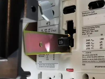 20/15A, 3 Pole, 600V Circuit Breaker HFD Bucket for Freedom 2100 MCC Frame