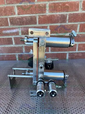 USED MILLIPORE STAINLESS STEEL PELLICON FILTER HOLDER W/ ITT VALVES, ACTUATOR