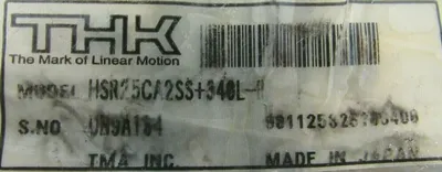 NEW LOT OF 2 THK HSR25CA2SS+340L-II LINEAR RAIL UN9A164 HSR25CA2SS340LII