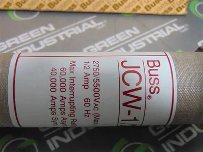 Buss JCW-1/2E High Voltage Fuse 1/2A 2750/5500VAC New NIB