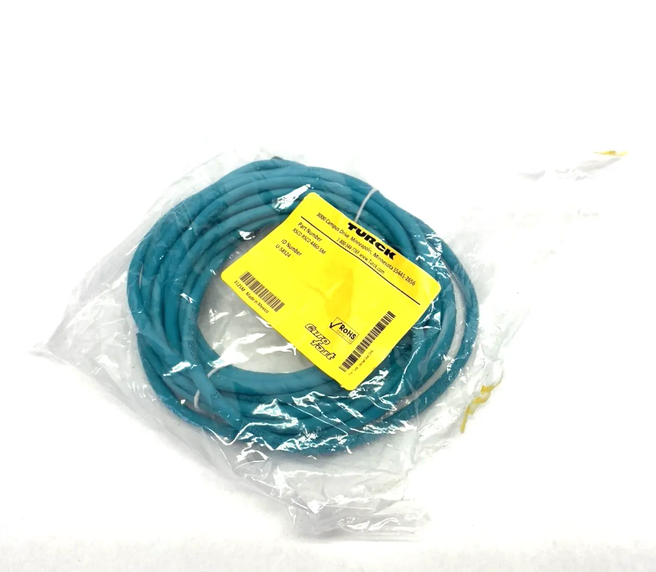 New | in-Stock Turck Eurofast Double Ended Ethernet Connection Cable U-58524 Cable & Wire Michigan US | Maverick Industrial Sales #1392992