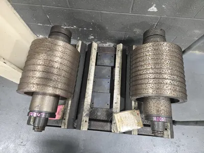 (2) OD Grind Drum Spindle w/ Cart