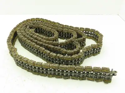 Non-Marking Rubber Top Double Strand Conveying Roller Chain 1/2" Pitch 11'