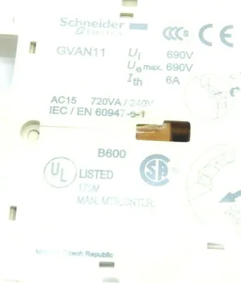 9 NEW SCHNEIDER ELECTRIC GVAN11 AUXILIARY CONTACT
