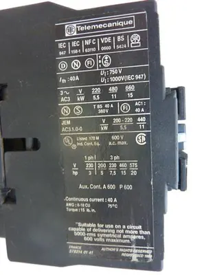 USED TELEMECANIQUE LC1D2510