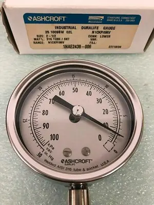 ASHCROFT INDUSTRIAL DURALIFE GAUGE 25 1009SW 02L