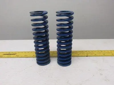 5" x 1-1/2" 3/4" Rod Die Spring 1/8" Thick Rectangular Wire Blue Lot Of 2