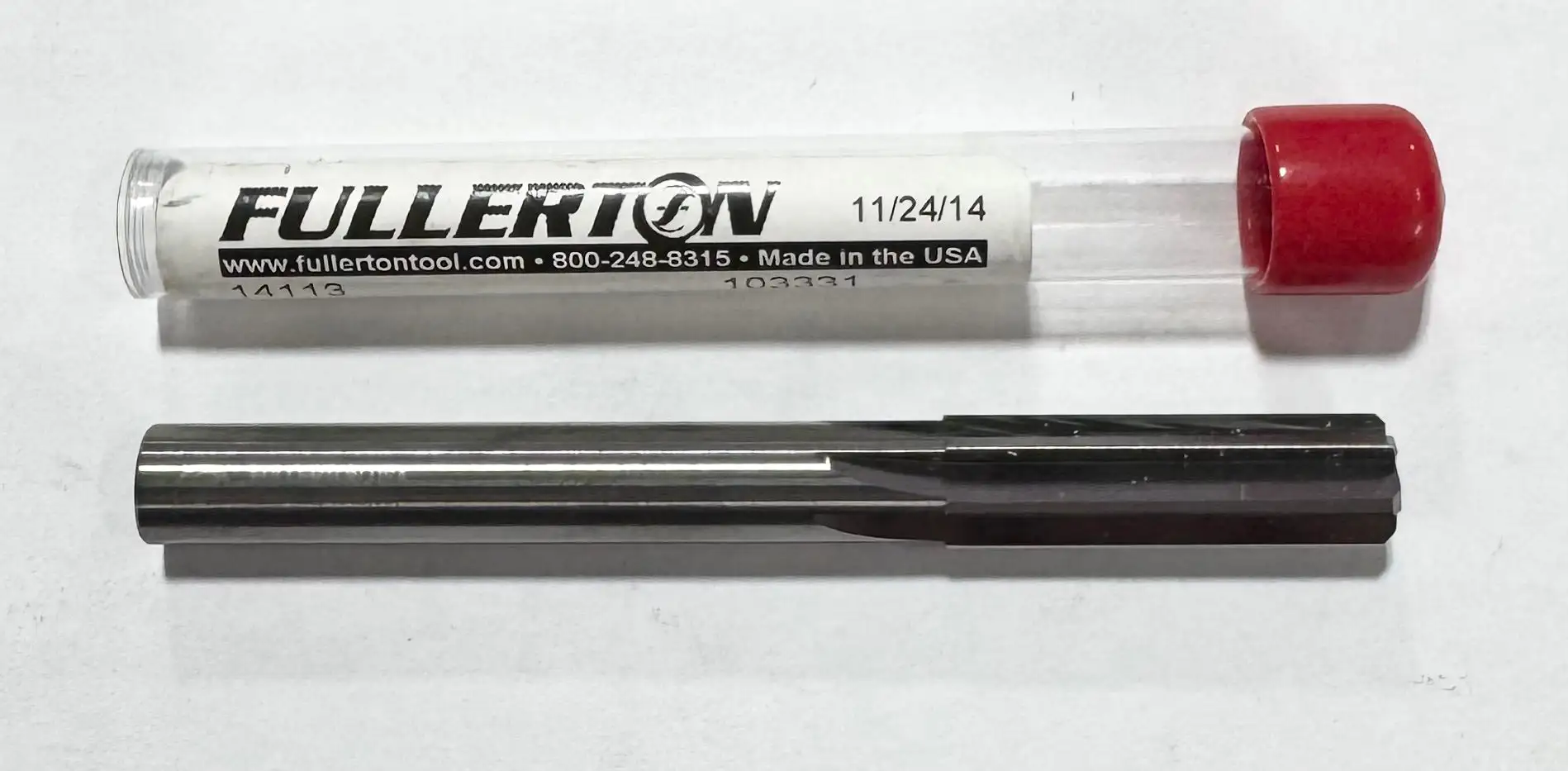 Fullerton 3/8" Solid Carbide Chucking Reamer Straight Flute USA Made