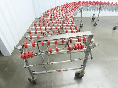 NestaFlex 24"W x 26' Expandable Gravity Flex Conveyor Plastic Skatewheel *Read*