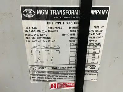 Used MGM HT112A3B2SH Distribution Transformers Ohio US | HGR 24 #1266496