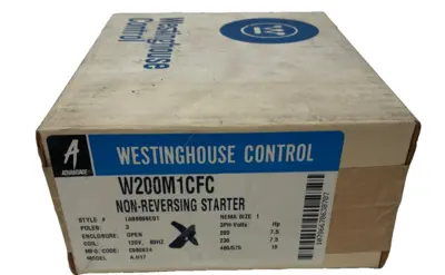 NEW SEALED WESTINGHOUSE W200M1CFC NON-REVERSING STARTER 120V 60HZ 3 POLE SIZE 1