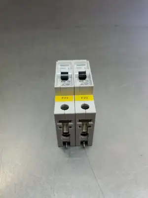 USED Siemens 5SX21 B10 Single-Pole Breaker, 230/400V, Lot of 2