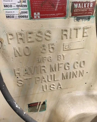 USED HAVIR PRESS RITE HAVIR PRESS RITE 85 PRESS