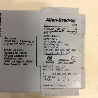 USED ALLEN BRADLEY 100-M09NZ.3 SER A