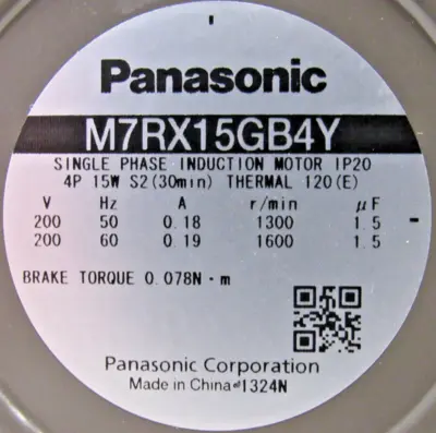 NEW PANASONIC M7RX15GB4Y ELECTROMAGNETIC BRAKE MOTOR