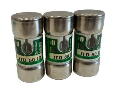 NEW LOT OF 3 LITTELFUSE JTD 60 ID FUSES 600VAC