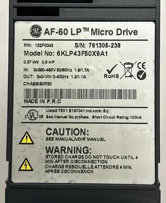 Used GENERAL ELECTRIC 6KLP43F50X9A1 Industrial Controls Ohio US | Surplus Asset Holdings #1235778