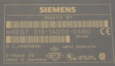 SIEMENS 6ES7-313-1AD00-0AB0 CPU MODULE 6ES73131AD000AB0