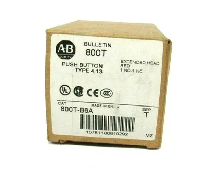 NEW ALLEN BRADLEY 800T-B6A PUSH BUTTON SER.T 800TB6A