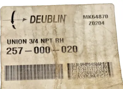 NEW DEUBLIN 257-000-020 ROTARY UNION 257000020