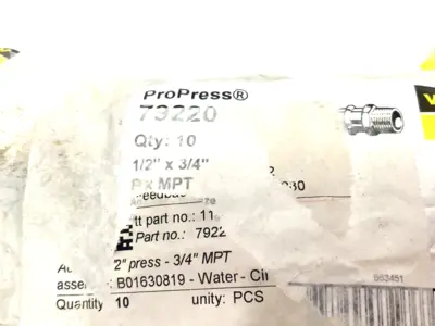 New | in-Stock Viega ProPress Adapter, P x MPT - Model 2911ZL Smart Connect 10-PACK Plumbing Equipment Michigan US | Maverick Industrial Sales #1483243