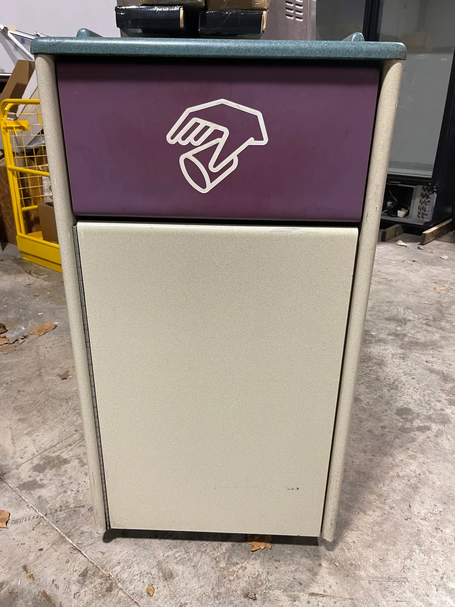 Used Falcon Restaurant Supply Used 22" X 43" Composite Trash Can With Tray Storage and Caster Wheels Bins Illinois US | Falcon Restaurant Supply #1375659