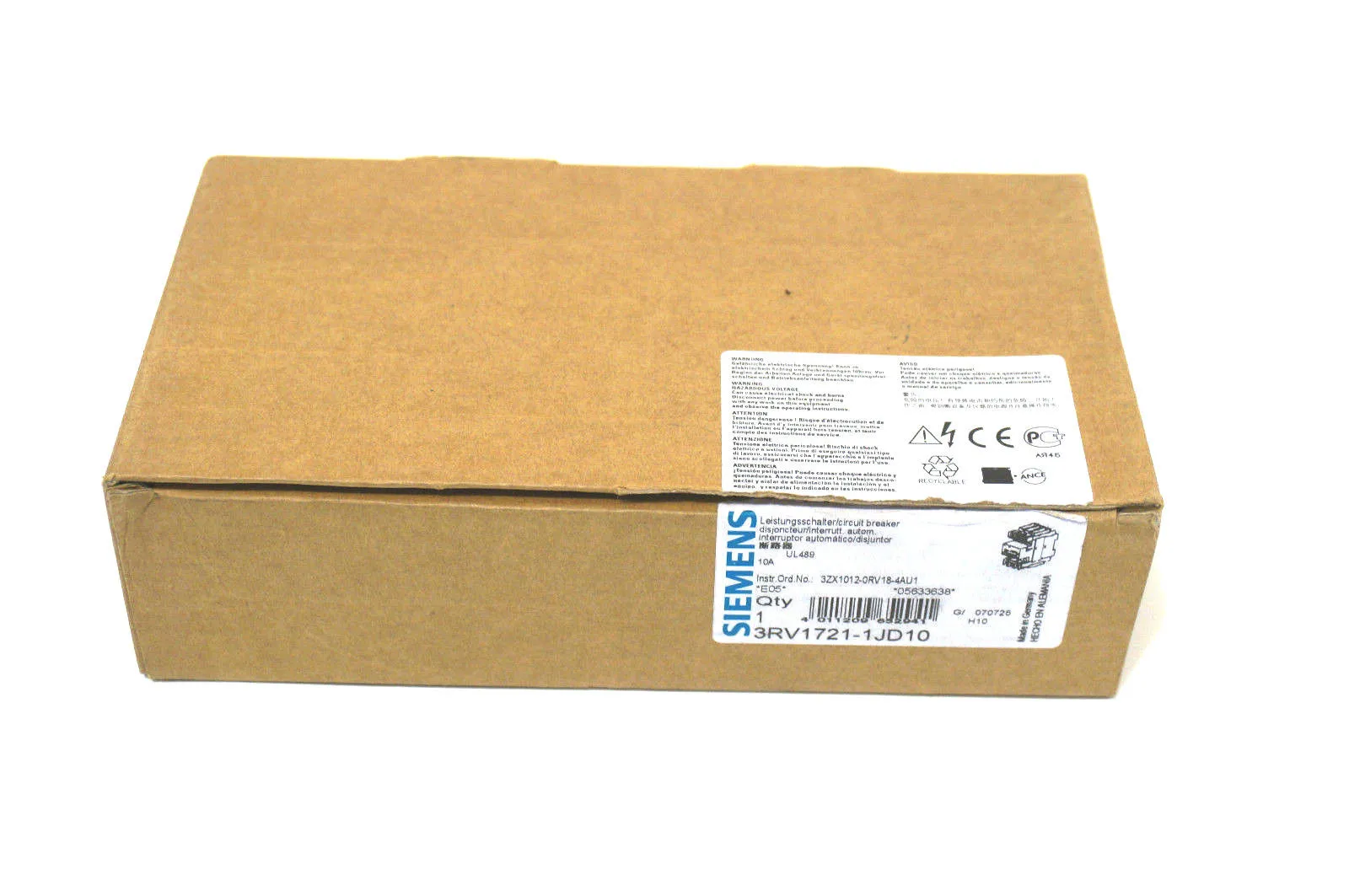 NEW SIEMENS 3RV1721-1JD10 CIRCUIT BREAKER 3RV17211JD10