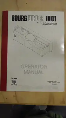 2008 Bourg, Table top Padder/ Binder Model BB1001