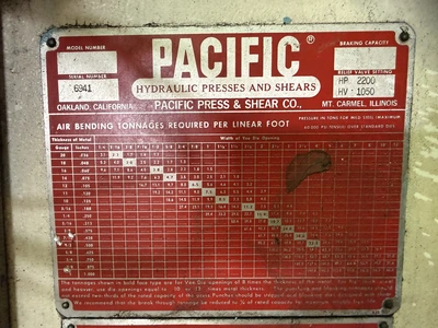 USED 1976 PACIFIC K750-12 PRESS BRAKE
