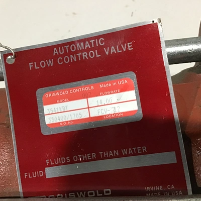 Griswold Controls 3541KBT Automatic Flow Control Valve 14.00 Flow