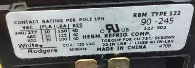 STANCOR 122-902 AC Power Contactor 4C