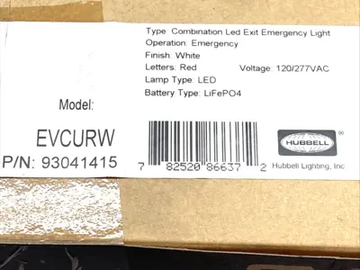 New | in-Stock Hubbell Dual Lite LED Exit Emergency Light 120/277VAC Lighting Michigan US | Maverick Industrial Sales #1400912