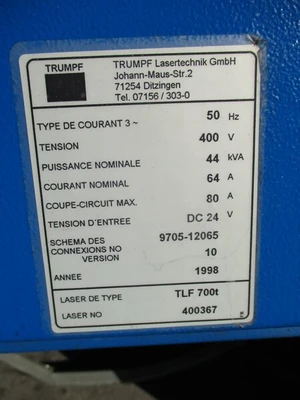 USED TRUMPF TLF-700T-W