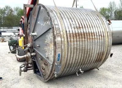 3000 Gallon Jacketed Stainless Steel Dish Bottom Mix Tank