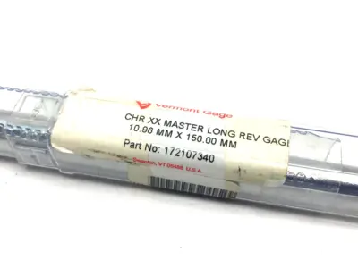 NEW VERMONT GAGE CHR XX REVERSIBLE LONG MASTER GAGE 10.96MM X 150.00MM