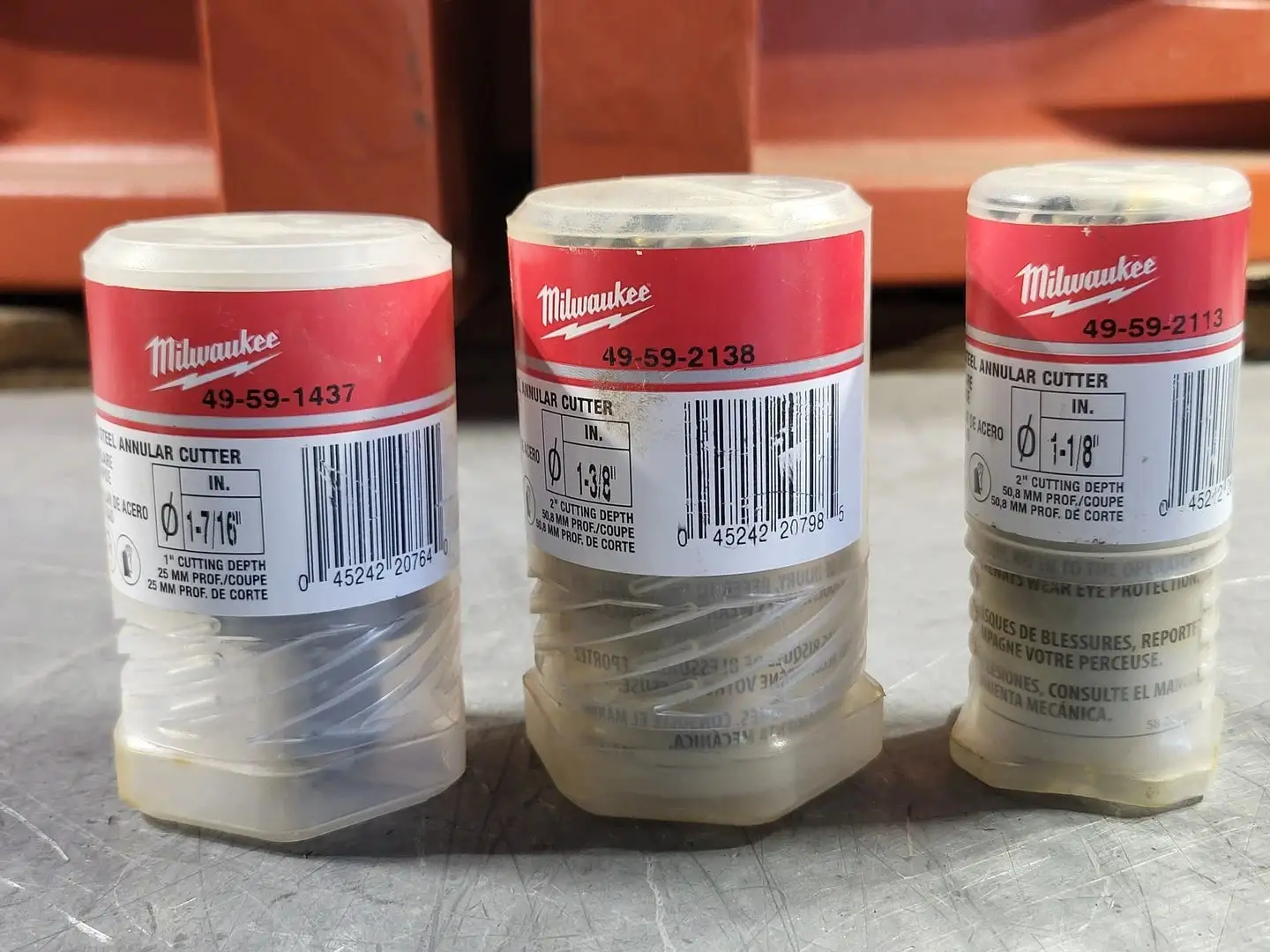Annular Cutter 1-7/16" 1-3/8" 1-1/8" (Set of 3) 49-59-1437/2138/2113