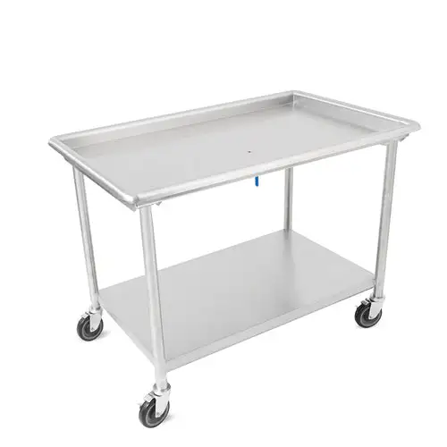 John Boos DST6-3061SSW-C-X Mobile Sorting Table w/ 3" Raised Edge - 60 7/8"W x 30 3/8"D, Stainless Steel