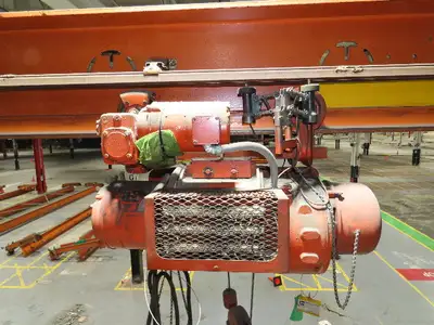 Cleveland Tramrail P&H 1 Ton Single Girder Underhung Bridge Crane 31' 4" Span