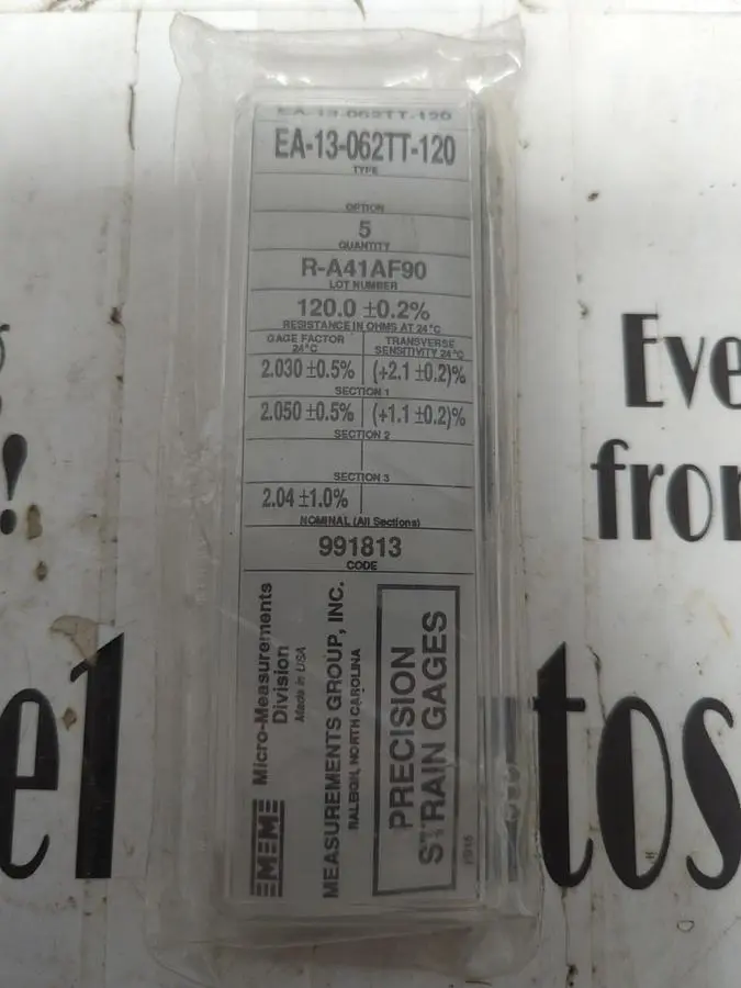 New | in-Stock MICRO-MEASUREMENTS EA-13-062TT-120 Transducers | Surplus Asset Holdings #1226614