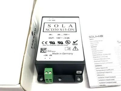 USED EMERSON, SOLA HEVI-DUTY POWER SUPPLY DIN RAIL DC-DC