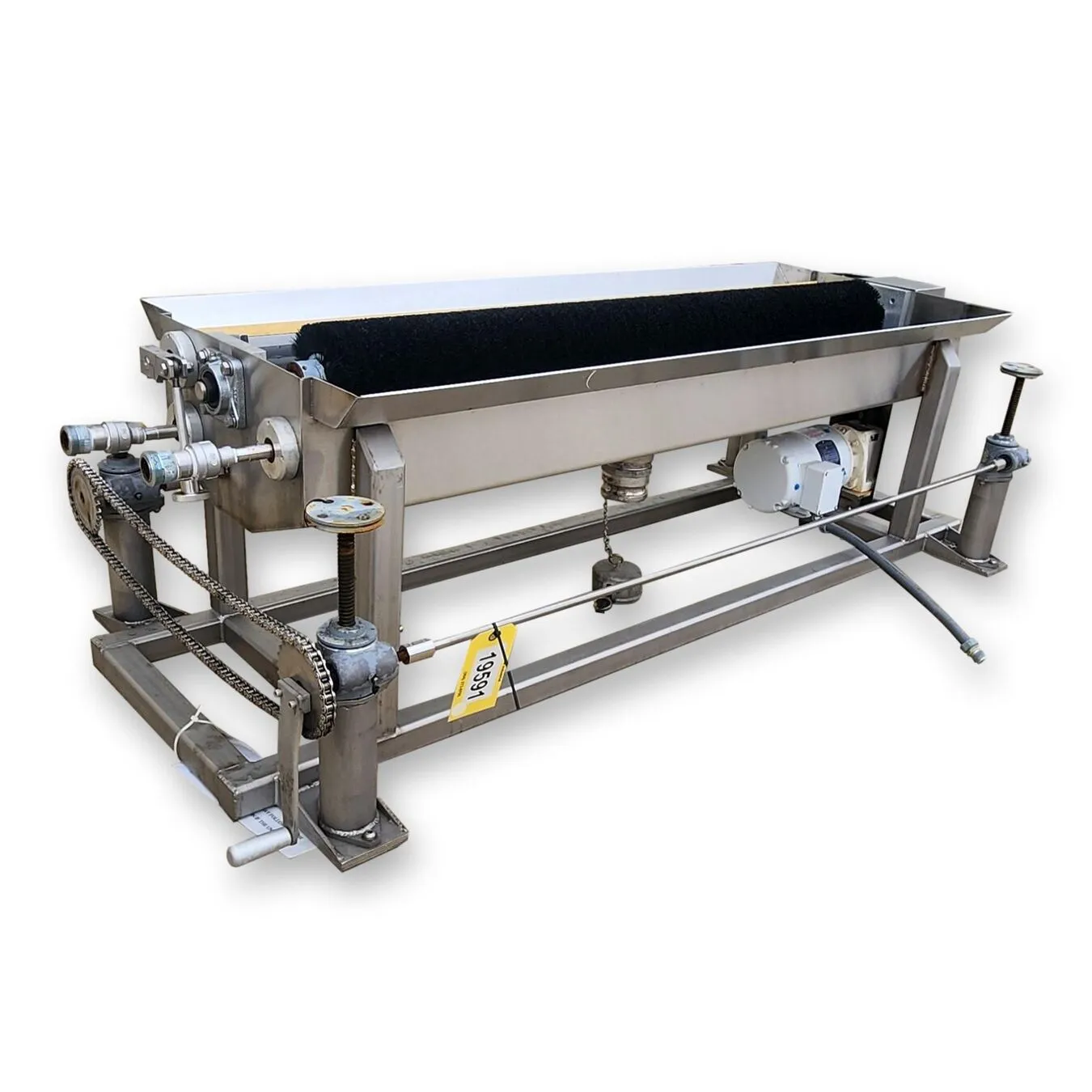 Used 1/2HP Motorized Sanitary Conveyor Belt Washing System - 54"W