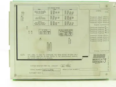 Bently Nevada 89998-01 System Monitor Module 3300 Dynamic Data Interface