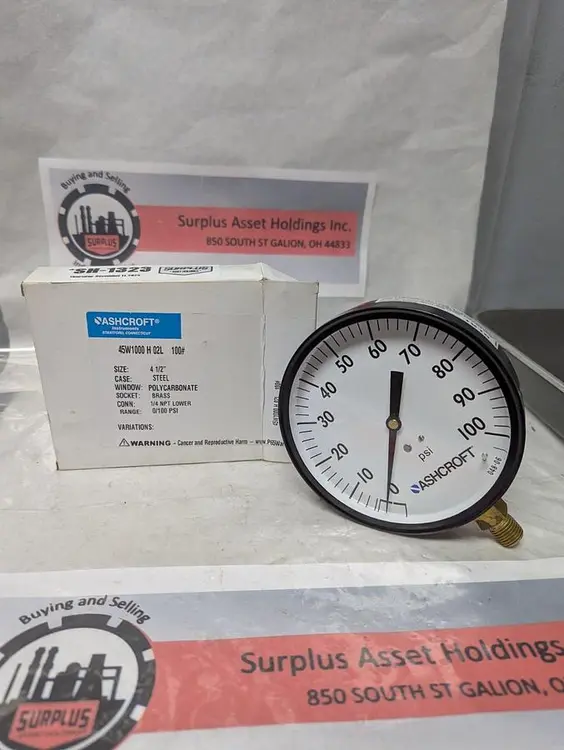 New | in-Stock ASHCROFT 45W1000 H 02L Universal Pressure Meters Ohio US | Surplus Asset Holdings #1240506