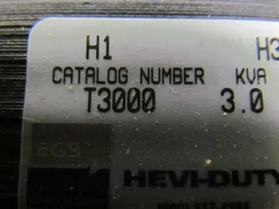 Emerson Hevi-Duty T3000 New! 3.0KVA Control Transformer Primary 220-480V