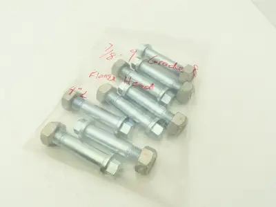 7/8"-9 Grade 8 Hex Head Cap Screw 4" Flange Head Bolt & Nut Alloy  Lot of 8