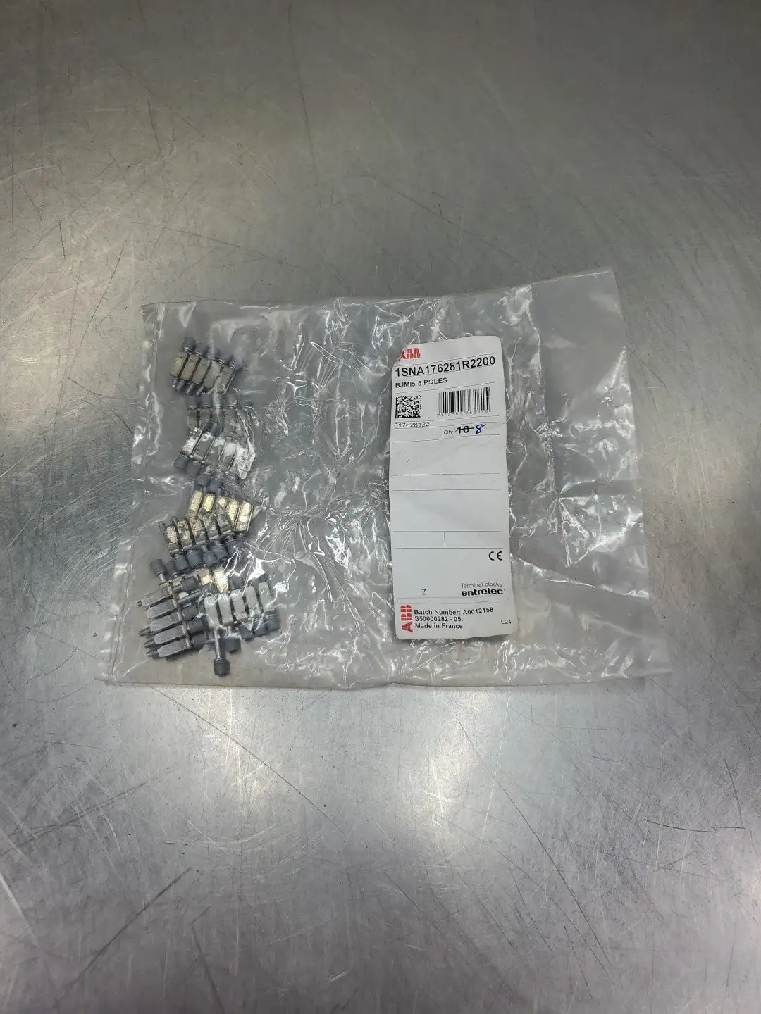 ABB 1SNA176281R2200 BJMI5-5 POLES JUMPER TERMINAL, LOT OF 8. 4F-47/1